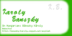 karoly banszky business card