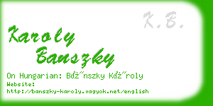 karoly banszky business card